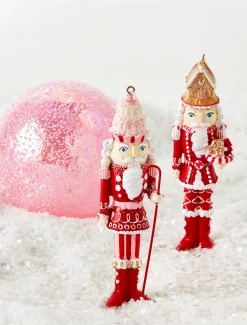 Online The Jolly Christmas Shop Raz 5.75" Pink And Red Gingerbread Nutcracker Christmas Ornament Set Of 2 4310255
