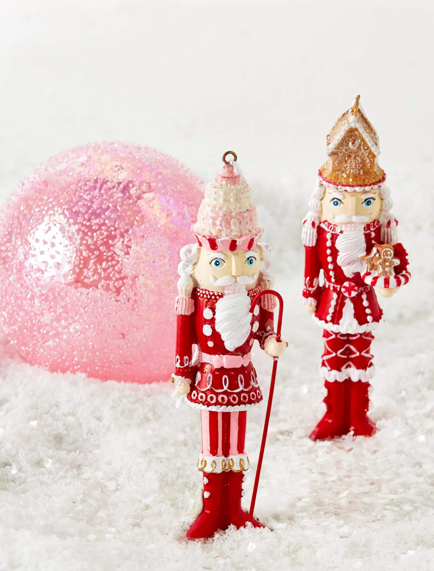 Online The Jolly Christmas Shop Raz 5.75" Pink And Red Gingerbread Nutcracker Christmas Ornament Set Of 2 4310255