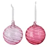 Outlet The Jolly Christmas Shop Raz 4" Pink Blown Glass Ball Christmas Ornament 4422948