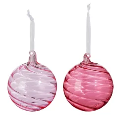 Outlet The Jolly Christmas Shop Raz 4" Pink Blown Glass Ball Christmas Ornament 4422948
