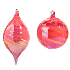 Best The Jolly Christmas Shop Raz 5" Pink Blown Glass Ball Or Finial Christmas Ornament 4424648