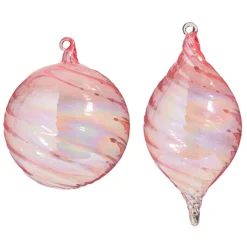 Clearance The Jolly Christmas Shop Raz 5" Pink Blown Glass Christmas Ornament 4324512