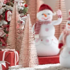 Sale The Jolly Christmas Shop Raz 24" Pink Bottle Brush Trees Christmas Decorations 4306107