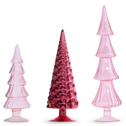 Outlet The Jolly Christmas Shop Raz 14.25" Pink Glass Christmas Tree Set 4322828