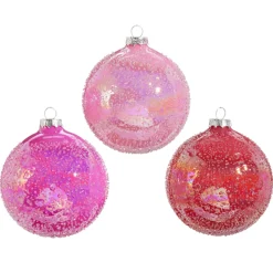 Online The Jolly Christmas Shop Raz 4" Pink Glitter Glass Ball Christmas Ornament 4422983