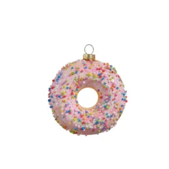 Online The Jolly Christmas Shop Raz 4" Pink Iced Donut Glass Christmas Ornament 4412514