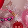 Discount The Jolly Christmas Shop Raz 3.5" Pink Lipstick Glass Christmas Ornament 4452887