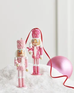 Hot The Jolly Christmas Shop Raz 6" Pink Nutcracker Christmas Ornament Set Of 2 4422937