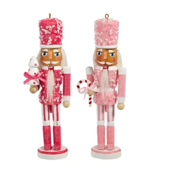Hot The Jolly Christmas Shop Raz 6" Pink Nutcracker Christmas Ornament Set Of 2 4422937