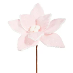 New The Jolly Christmas Shop Raz 13" Pink Poinsettia Christmas Pick F4306675