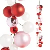 New The Jolly Christmas Shop Raz 4' Pink, Red, And White Ball Garland G4332700