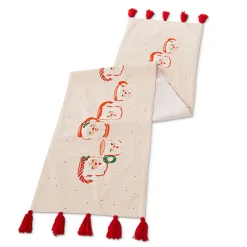 Clearance The Jolly Christmas Shop Raz 72" Pink Santa Mug Christmas Table Runner 4319325