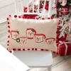 Outlet The Jolly Christmas Shop Raz 20" Pink Santa Mug Lumbar Christmas Pillow 4319326