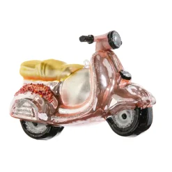 Clearance The Jolly Christmas Shop Raz 4.5" Pink Vespa Scooter Glass Christmas Ornament 4412515