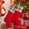 Sale The Jolly Christmas Shop Raz 19" Plaid And Velvet Christmas Stocking 4216306