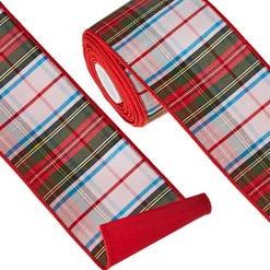 The Jolly Christmas Shop Raz 4" Plaid Wired Christmas Ribbon R4227731