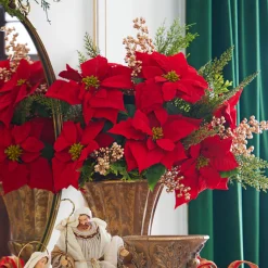 Hot The Jolly Christmas Shop Raz 29" Poinsettia Bundle Christmas Tree Pick F4311636