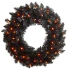 Sale The Jolly Christmas Shop Raz 24" Pre-lit Black Tinsel Halloween Wreath W4352020