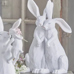 Best The Jolly Christmas Shop Raz 12.75" Rabbit Couple Easter Figure 4111078