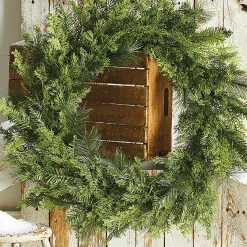 Online The Jolly Christmas Shop Raz 28" Real Feel Cedar Pine Greenery Christmas Wreath W4102412