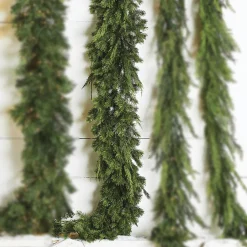 Sale The Jolly Christmas Shop Raz 9' Real Feel Green Mixed Cedar And Pine Christmas Garland G4152043