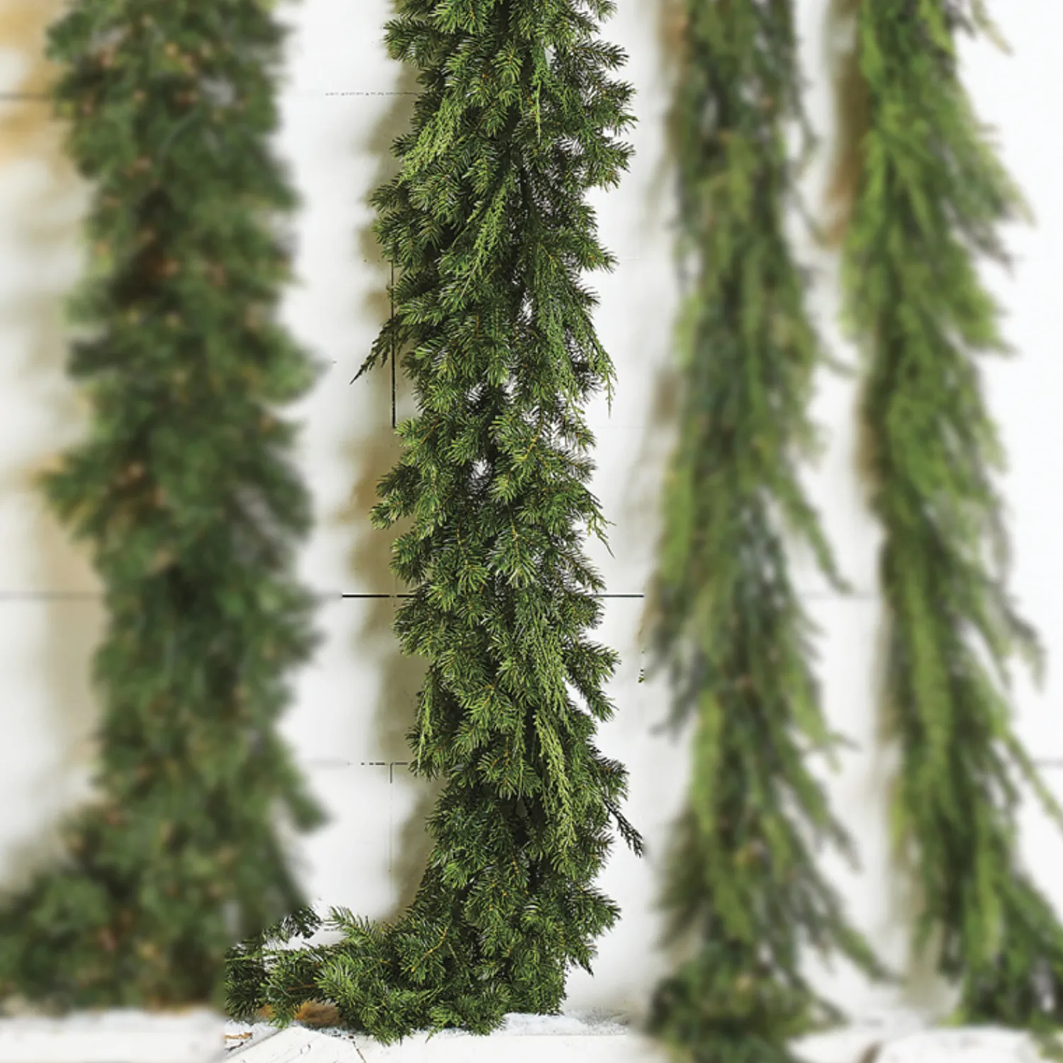 Sale The Jolly Christmas Shop Raz 9' Real Feel Green Mixed Cedar And Pine Christmas Garland G4152043
