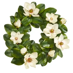 New The Jolly Christmas Shop Raz 23" Real Feel Magnolia Wreath W3902238
