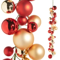 The Jolly Christmas Shop Raz 4' Red And Gold Ball Garland G4332702