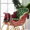 New The Jolly Christmas Shop Raz 22" Red And Gold Metal Sleigh Christmas Figure 4310180