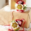 New The Jolly Christmas Shop Raz 3" Red And Gold Vintage Glass Christmas Ornament 4320019
