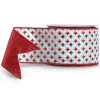Sale The Jolly Christmas Shop Raz 4" Red And Green Diamond Starburst Wired Christmas Ribbon R4427745