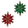 Best The Jolly Christmas Shop Raz 3.25" Red And Green Jeweled Snowflake Christmas Ornament Set Of 2 4416238