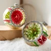 Outlet The Jolly Christmas Shop Raz 4" Red And Green Vintage Reflector Ball Glass Christmas Ornament 4352880