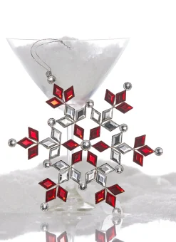 Discount The Jolly Christmas Shop Raz 6.5" Red And Silver Crystals Jeweled Snowflake Christmas Ornament 4313513