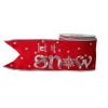 Clearance The Jolly Christmas Shop Raz 4" Red And Silver Let It Snow Wired Christmas Ribbon R4127755