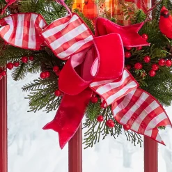 Clearance The Jolly Christmas Shop Raz 4" Red And White Gingham Wired Christmas Ribbon R4471788