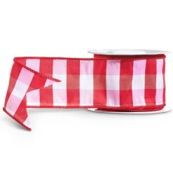Online The Jolly Christmas Shop Raz 2.5" Red And White Gingham Wired Christmas Ribbon R4471809