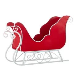Sale The Jolly Christmas Shop Raz 24.75" Red And White Sleigh Christmas Decoration 4211322