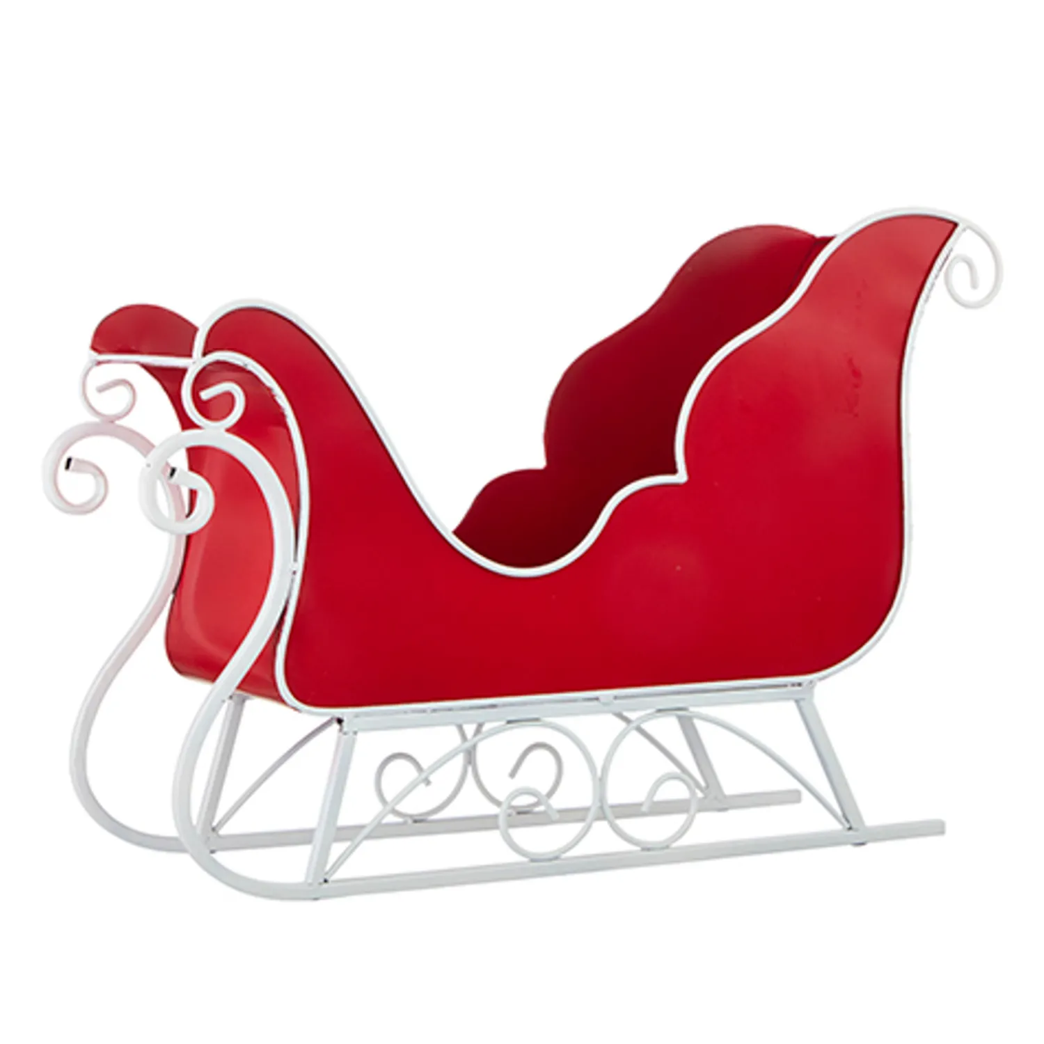 Sale The Jolly Christmas Shop Raz 24.75" Red And White Sleigh Christmas Decoration 4211322