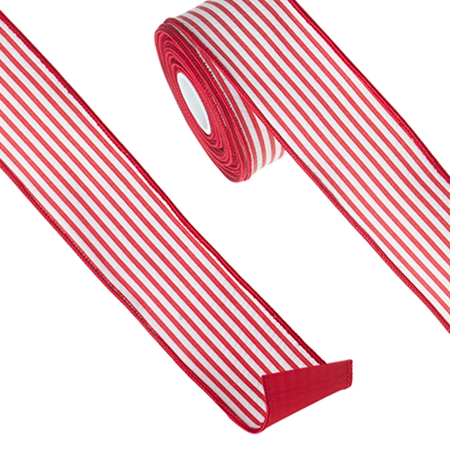 Sale The Jolly Christmas Shop Raz 2.5" Red And White Striped Wired Christmas Ribbon R4271811