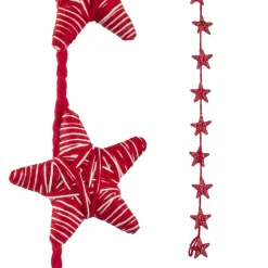 Discount The Jolly Christmas Shop Raz 6' Red And White Yarn Star Christmas Tree Garland G4160800