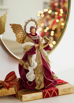 Discount The Jolly Christmas Shop Raz 15.5" Red Angel Christmas Tree Topper 4310656