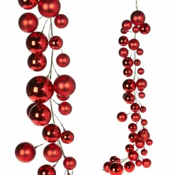 New The Jolly Christmas Shop Raz 4' Red Ball Christmas Garland G3832771