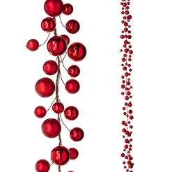 Sale The Jolly Christmas Shop Raz 6' Red Ball Christmas Garland G4202281