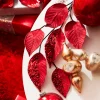 Best The Jolly Christmas Shop Raz 33.5" Red Beaded Leaf Christmas Tree Spray F4322788
