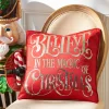 New The Jolly Christmas Shop Raz 18" Red Believe Christmas Pillow 4327709