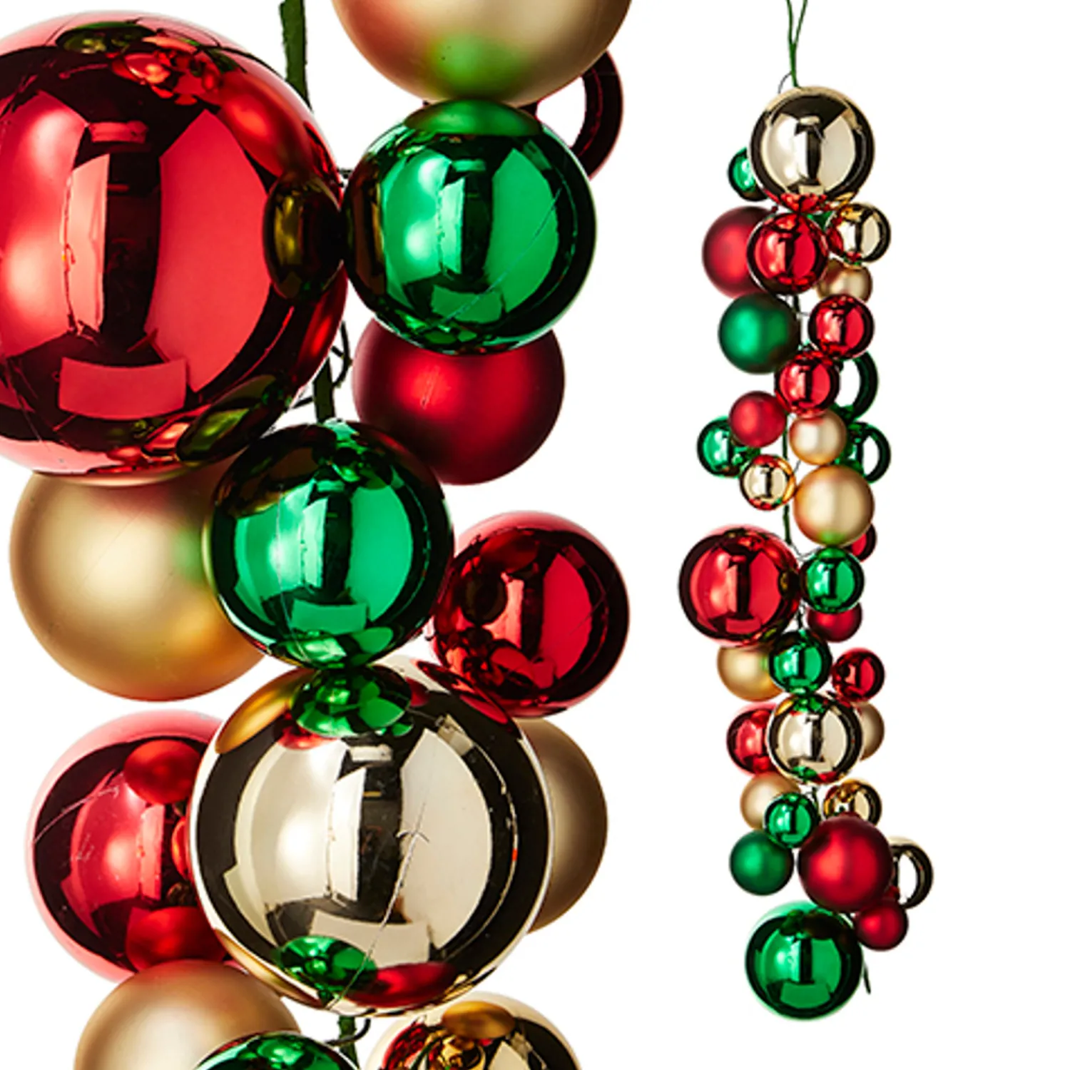 Clearance The Jolly Christmas Shop Raz 4' Red, Green, And Gold Ball Ornament Christmas Garland G4232726