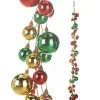Online The Jolly Christmas Shop Raz 4' Red, Green, And Gold Ball Garland G4316250