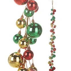 Online The Jolly Christmas Shop Raz 4' Red, Green, And Gold Ball Garland G4316250