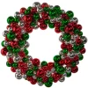 Outlet The Jolly Christmas Shop Raz 24" Red, Green, And Silver Ball Ornament Christmas Wreath W4416411